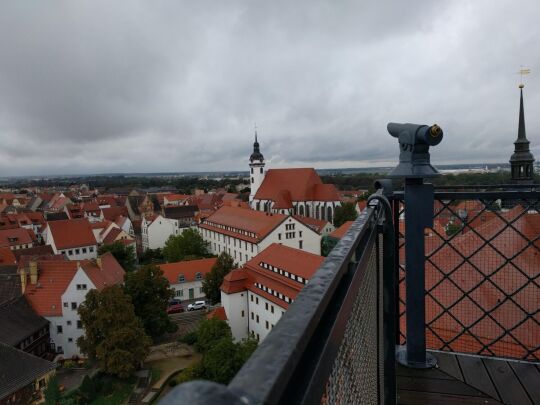 Blick vom Hausmannsturm von Schloss Hartenfels in Torgau.