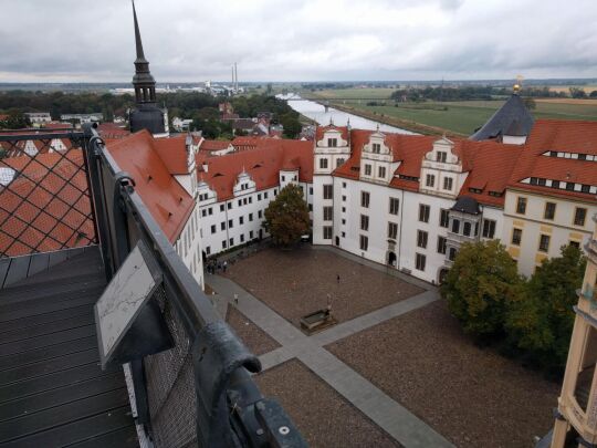 Blick vom Hausmannsturm von Schloss Hartenfels in Torgau.