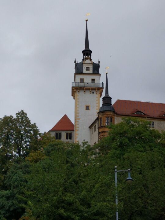 Das Schloss Hartenfels in Torgau mit dem Hausmannsturm.