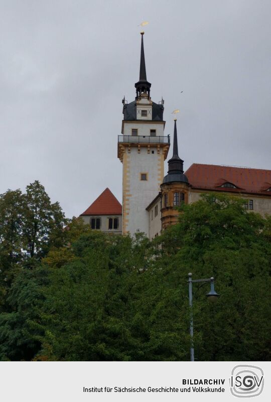 Das Schloss Hartenfels in Torgau mit dem Hausmannsturm.