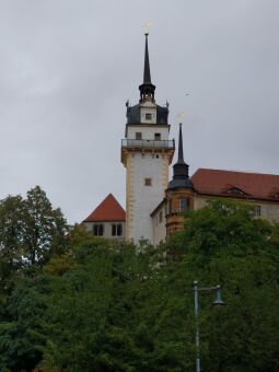 Das Schloss Hartenfels in Torgau mit dem Hausmannsturm.