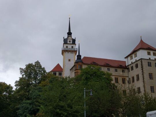 Das Schloss Hartenfels in Torgau mit dem Hausmannsturm.