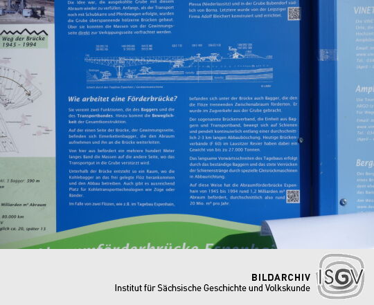 Infotafel am Aussichtspunkt am Störmthaler See bei Großpösna-Störmthal.