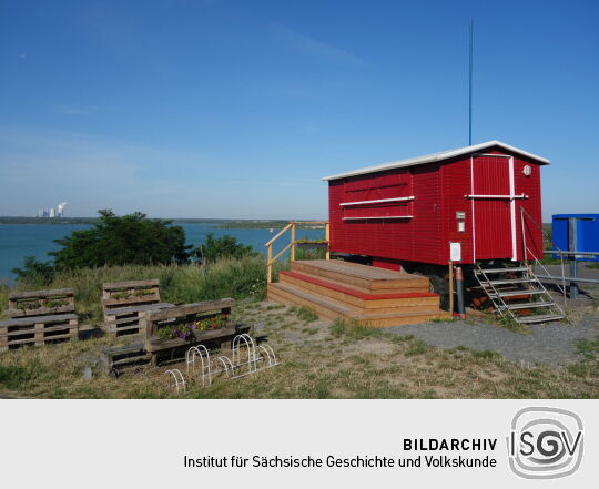 Der Speisewagen am Aussichtspunkt in Störmthal.