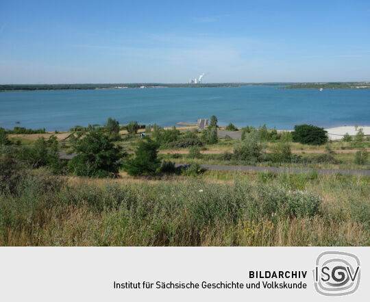 Der Ausblick vom Aussichtspunkt in Störmthal.