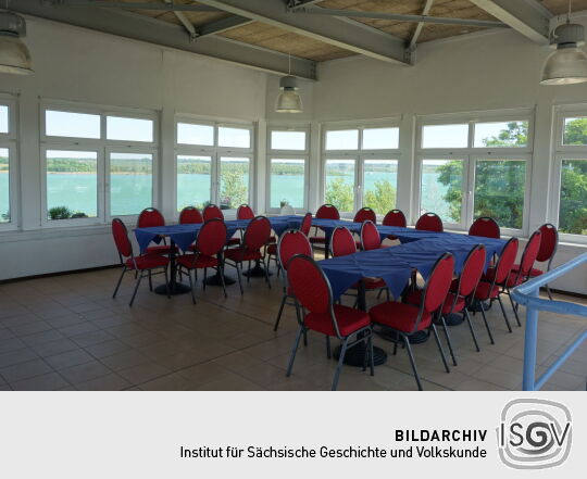 Das Turmzimmer im ehemaligen Dispatcherturm des Braunkohletagebaus.