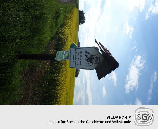 Infotafel am Aufstieg zum Großen Stein bei Spitzkunnersdorf.