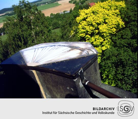 Panoramatafel auf dem Bismarckturm in Ebersbach-Neugersdorf.