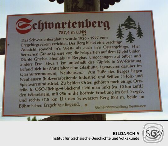 Touristische Informationstafel zum Schwartenberg bei Neuhausen/Erzgeb.