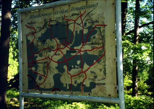 Infotafel an der Schurigbaude auf der Weifaer Höhe bei Steinigtwolmsdorf-Weifa.