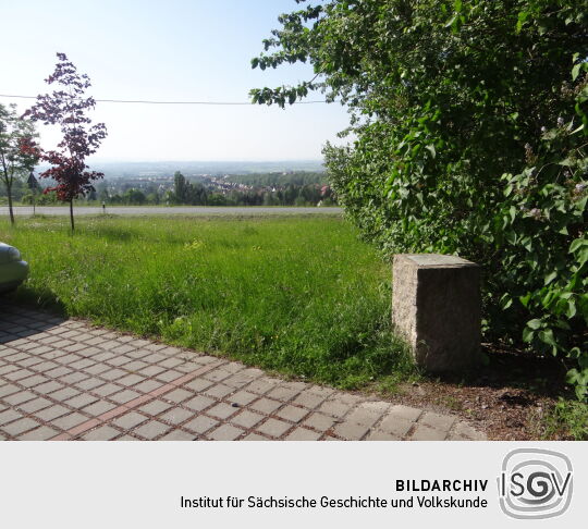 Informationstafel zur Aussicht am Aussichtsturm Zum Fernblick in Zwickau-Marienthal, der bis 2019 stand.