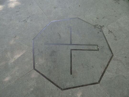 Der Bodenschmuck in der Muldenwarte am Knappengrund in Zwickau.