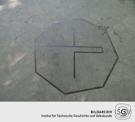 Der Bodenschmuck in der Muldenwarte am Knappengrund in Zwickau.