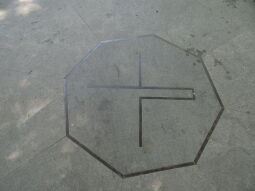 Der Bodenschmuck in der Muldenwarte am Knappengrund in Zwickau.