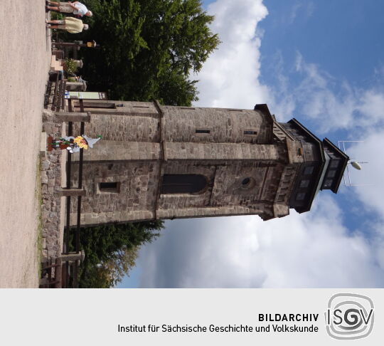 Der Aussichtsturm auf dem Auersberg bei Eibenstock-Wildenthal im Erzgebirge.