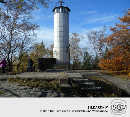 Der Feuerwachturm auf dem Papststein bei Gohrisch-Papstdorf.