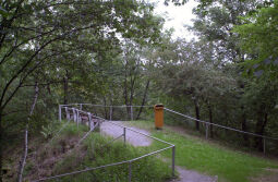Zugewachsene Aussichtsplattform am Alten Wall auf dem Eisenberg bei Pöhl.