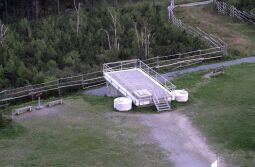Eine Aussichtsplattform auf dem Hochbehälter auf dem Fichtelberg.