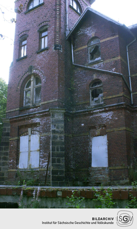 Die Gaststätte Schöne Aussicht in Reichenbach als Ruine.
