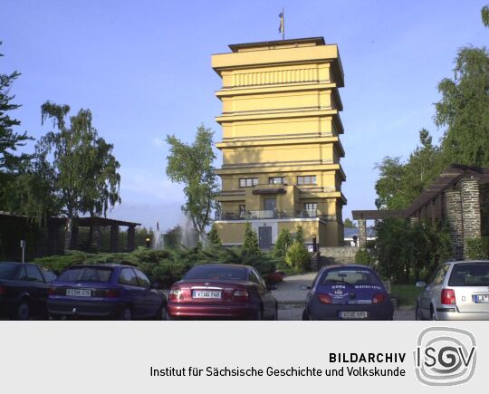 Der Wasserturm mit Aussichtsplattform in Reichenbach im Vogtland.