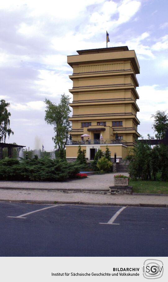 Der Wasserturm mit Aussichtsplattform in Reichenbach im Vogtland.