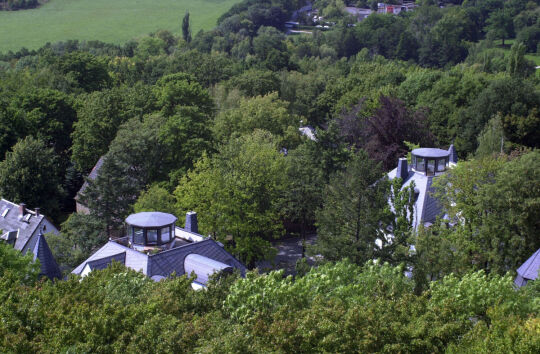 Turmaufsatz auf Wohnhäusern am Bärenstein in Plauen im Vogtland.