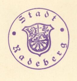 Bild: Behördenstempel aus Radeberg