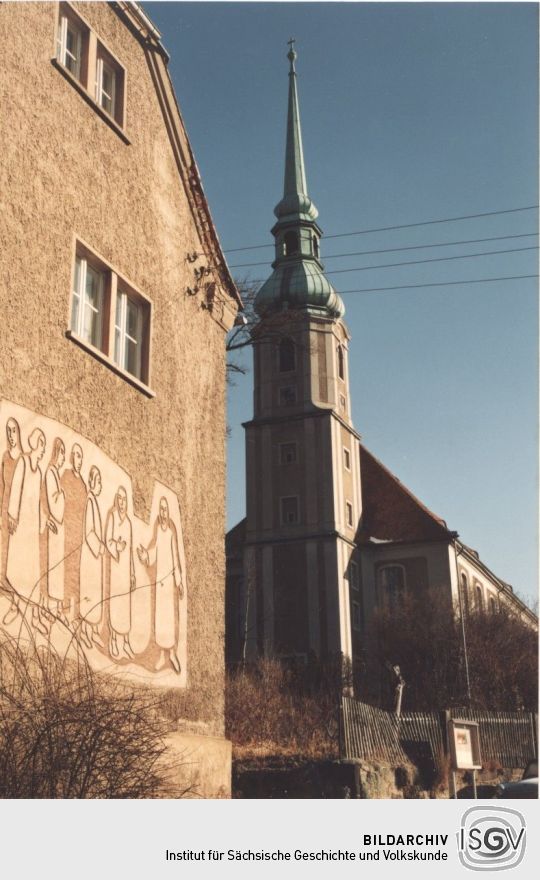 Pfarrhaus und Kirche Cunewalde
