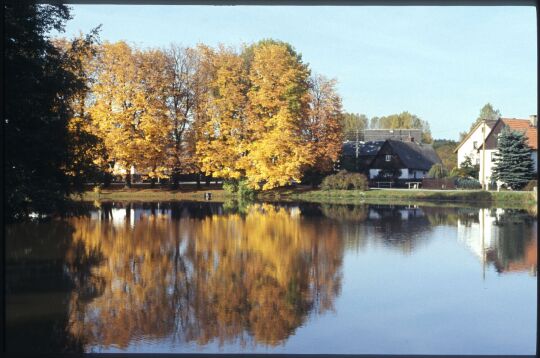 Blick über einen Teich in Posseck