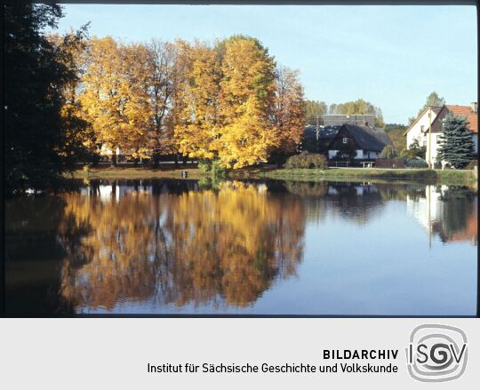 Blick über einen Teich in Posseck