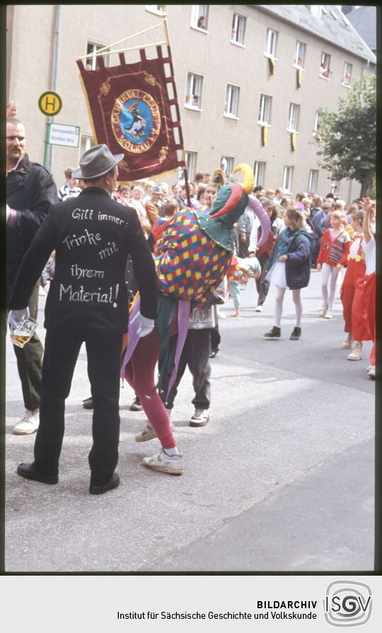 Festumzug beim Tag der Sachsen 1995 in Rochlitz. (Carneval Club Molckau e.V.)
