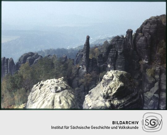 Felsenformationen in der sächsischen Schweiz 1978