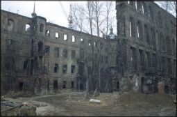 Innenhof der Ruine des Taschenbergpalais in Dresden.