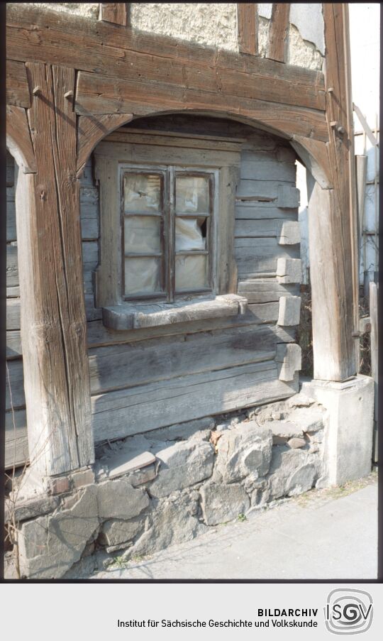 Detail eines Umgebindehauses in Daubitz