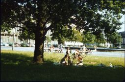 Bild: Brunnen vor dem Japanischen Palais in der Dresdner Neustadt mit badenden Kindern