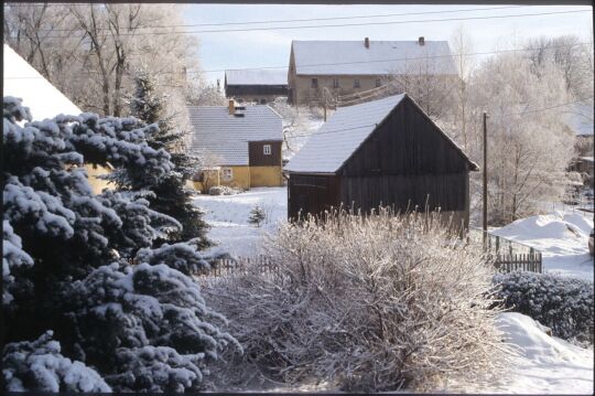 Ortsansicht des verschneiten Kleinröhrsdorf