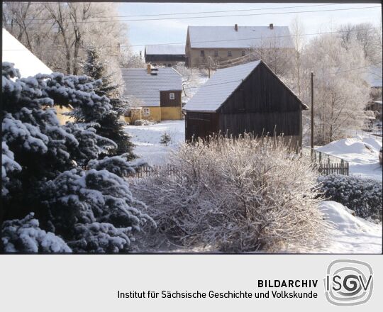 Ortsansicht des verschneiten Kleinröhrsdorf