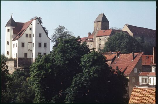Blick zur Burg Hohnstein in der Sächsischen Schweiz