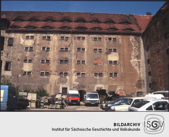 Innenhof von Schloss Freudenstein in Freiberg
