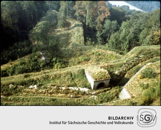 Blick auf die Befestigungsanlagen vor der Festung Königstein
