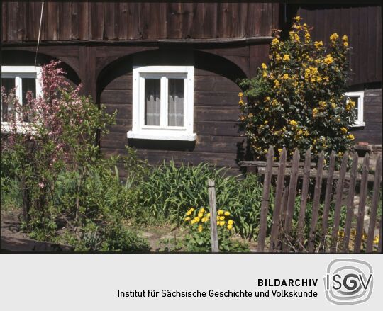 Detail eines Umgebindehauses in Obercunnersdorf 1986