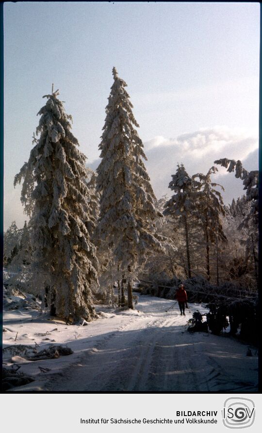 Auf dem verschneiten Kahleberg 1978
