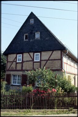 Bild: Fachwerkgebäude in Niederlungkwitz 1987