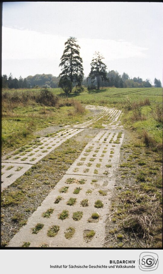 Weg aus Betonplatten im Bereich des ehemaligen Grenzstreifens in Wiedersberg