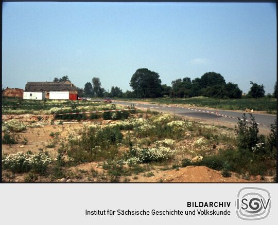 Reste des Ortes Breunsdorf, welcher für den Tagebau abgerissen wurde