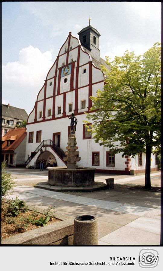 Blick zum Rathaus in Grimma