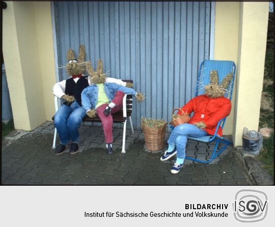 Hasen als Osterdekoration in Meuselwitz