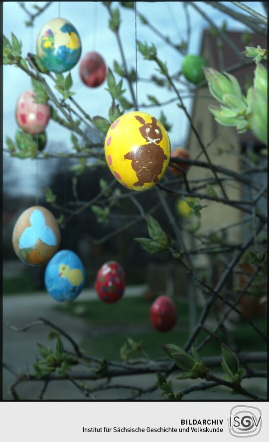 Osterei an einem Baum in Bonnewitz
