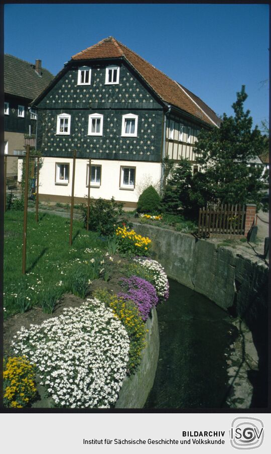 Blick über das Cunnersdorfer Wasser in Obercunnersdorf