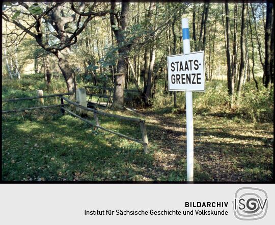 Schild "Staatsgrenze" bei Posseck